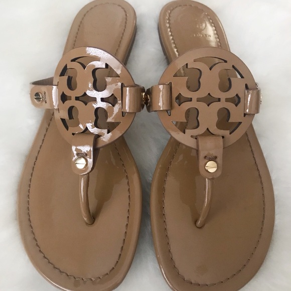 Tory Burch Shoes - Tory Burch Patent Nude Millers 8.5